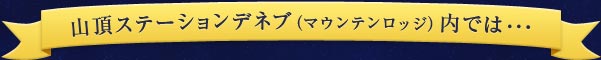 山頂ステーションデネブ（マウンテンロッジ）内では･･･